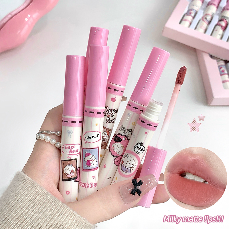 Muddy Puddle Suit - Gege Bear 6-teiliges Samt-Lippenstift-Set, Weicher Matter