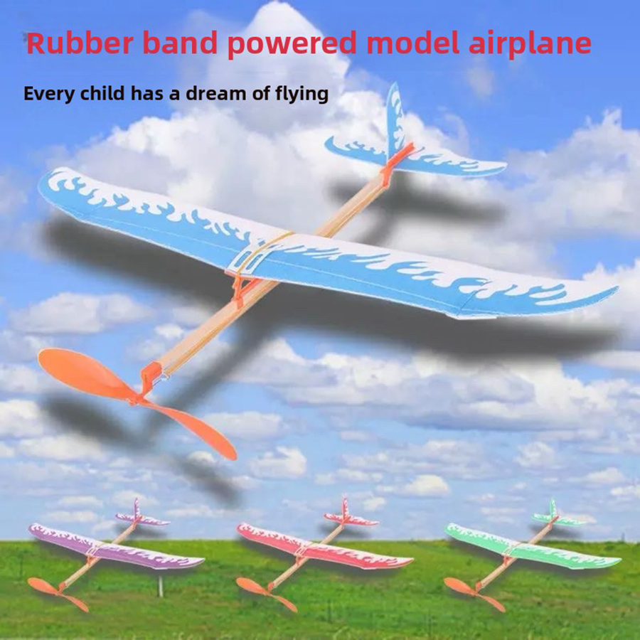 Play Kids Outdoor - DIY Gummiband-Flugzeuge Angetriebenes Segelflugzeug-Set Flugspiele für