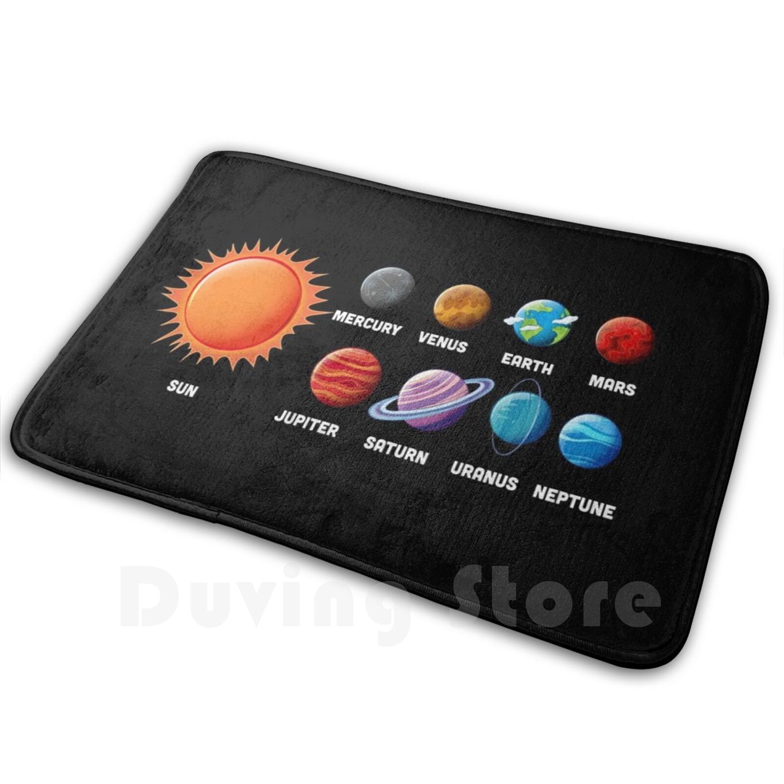 Kids Outdoor Floor Cushions - Sonnensystem-Planeten mit Namen, Teppich, Matte, Teppich,