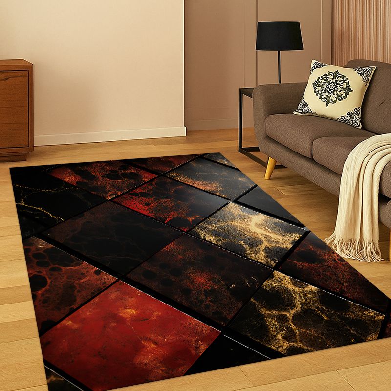 Kids Outdoor Flooring - Luxuriöser Marmor-Teppich in Gold und Schwarz