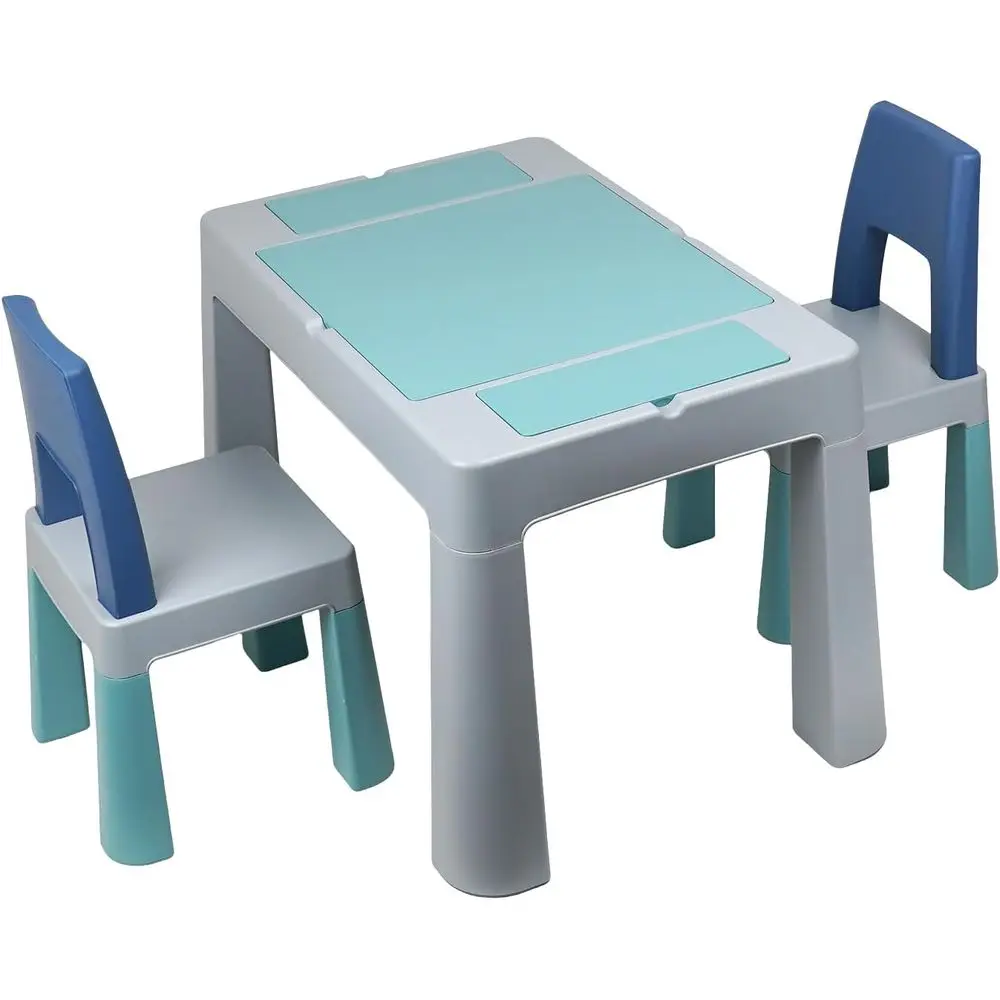 Kids Outdoor Chair And Table - Vielseitiger Kinder-Aktivitätstisch mit Stühlen, doppelseitiger Ablage,