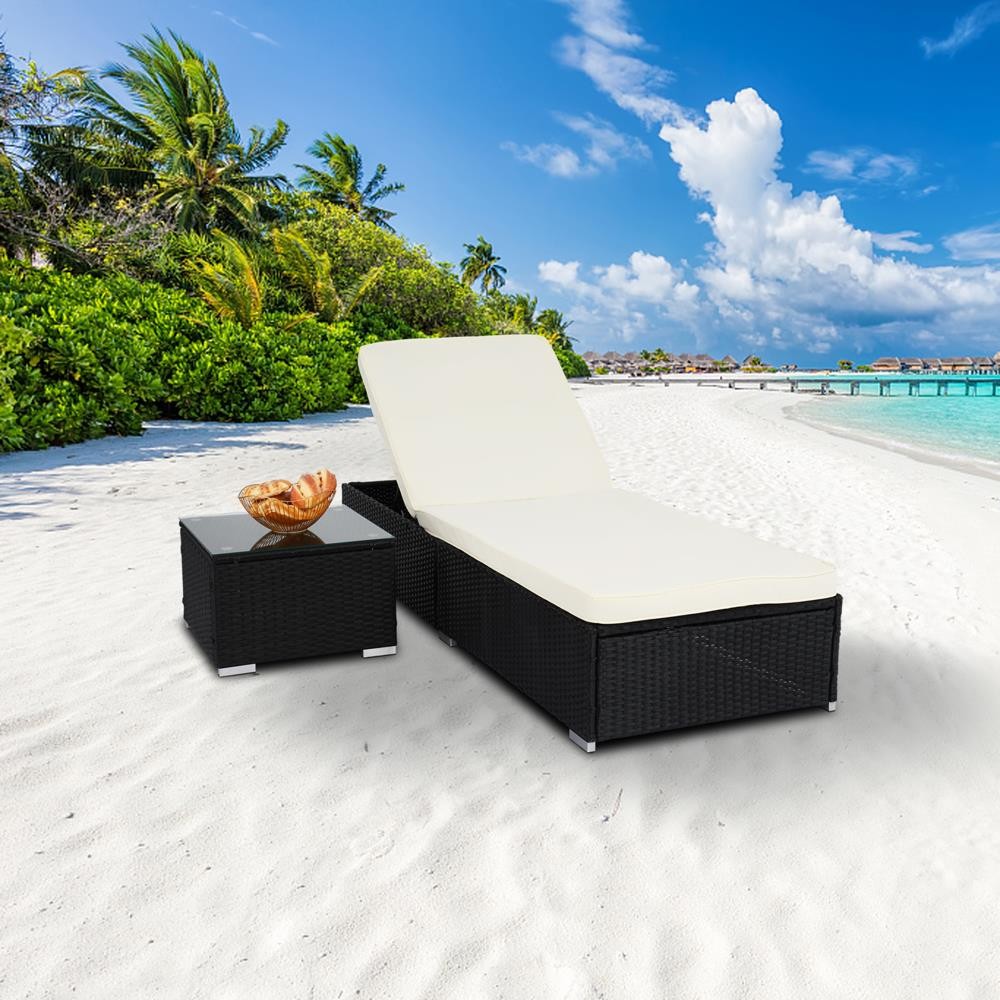 Kids Outdoor Lounge Furniture - Gartenmöbel Verstellbare PE-Rattan Sonnenliege Liegestuhl
