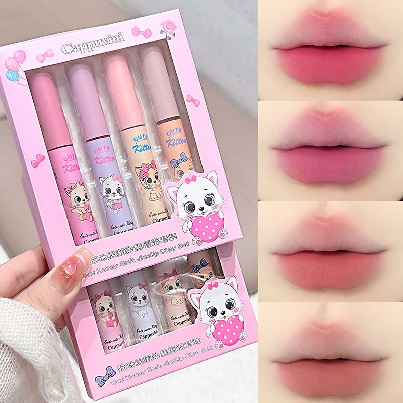 Muddy Puddle Suit - 4er-Pack Pink Cat Mist Lip Mud