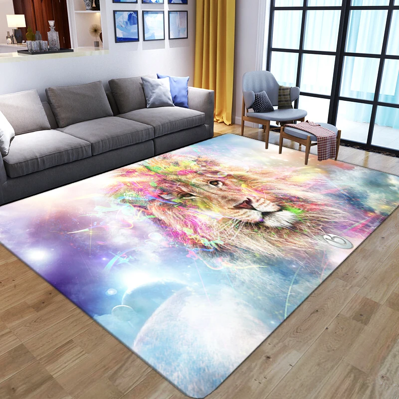 Kids Outdoor Floor Cushions - Cartoon Tier Löwe 3D Teppiche Wohnzimmer
