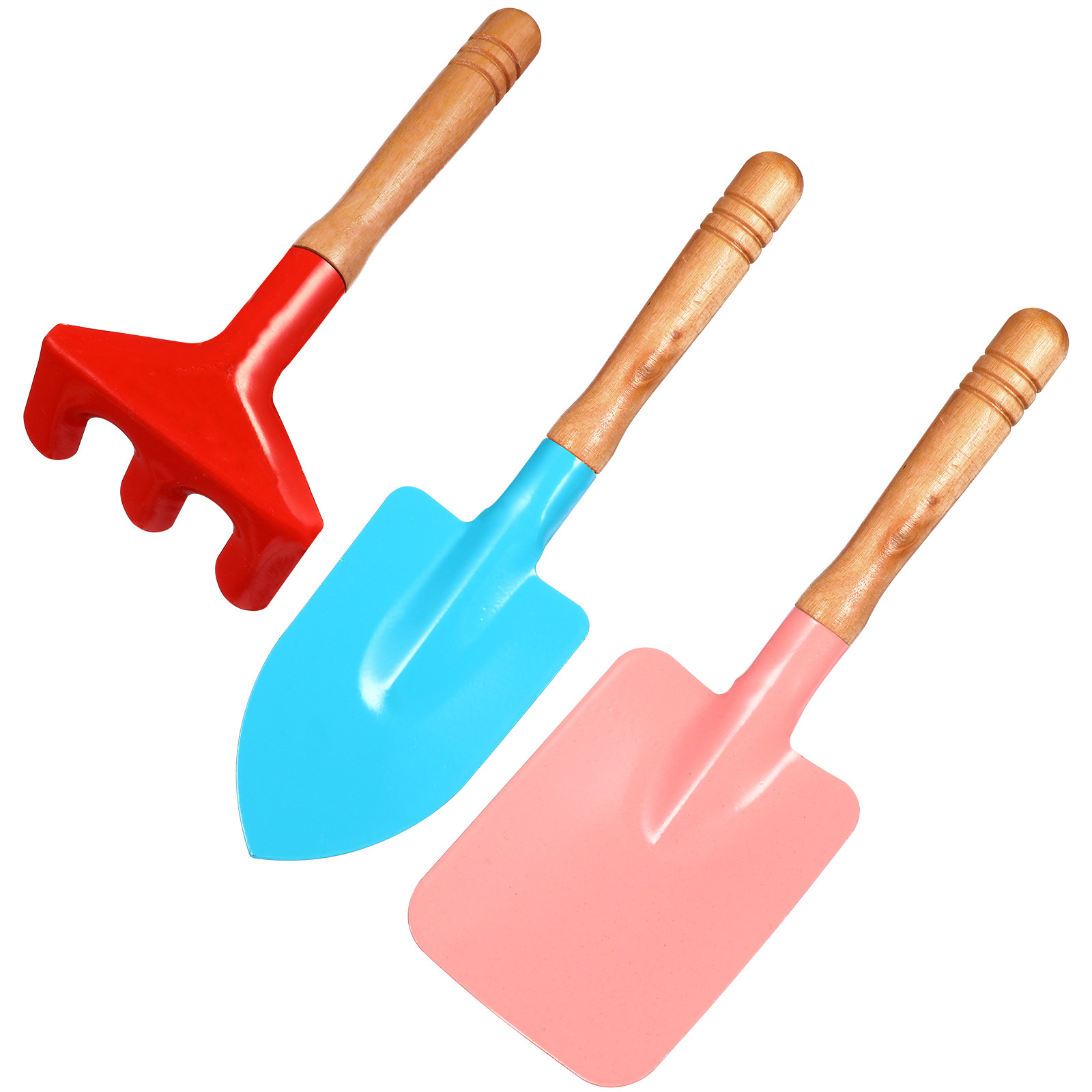 Kids Outdoor Sandbox - 3-teiliges Kinder Strand-Set Metall Gartenwerkzeuge Schaufel