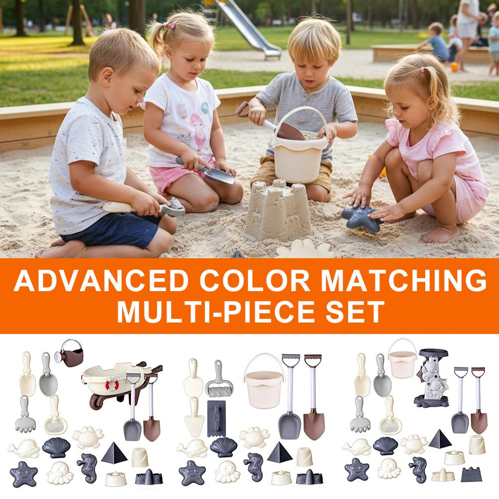 Kids Outdoor Sandbox - Morandi-Farben Kinder-Strandspielzeug-Set Lustiges Rollenspiel Sandgräber-Werkzeuge Premium