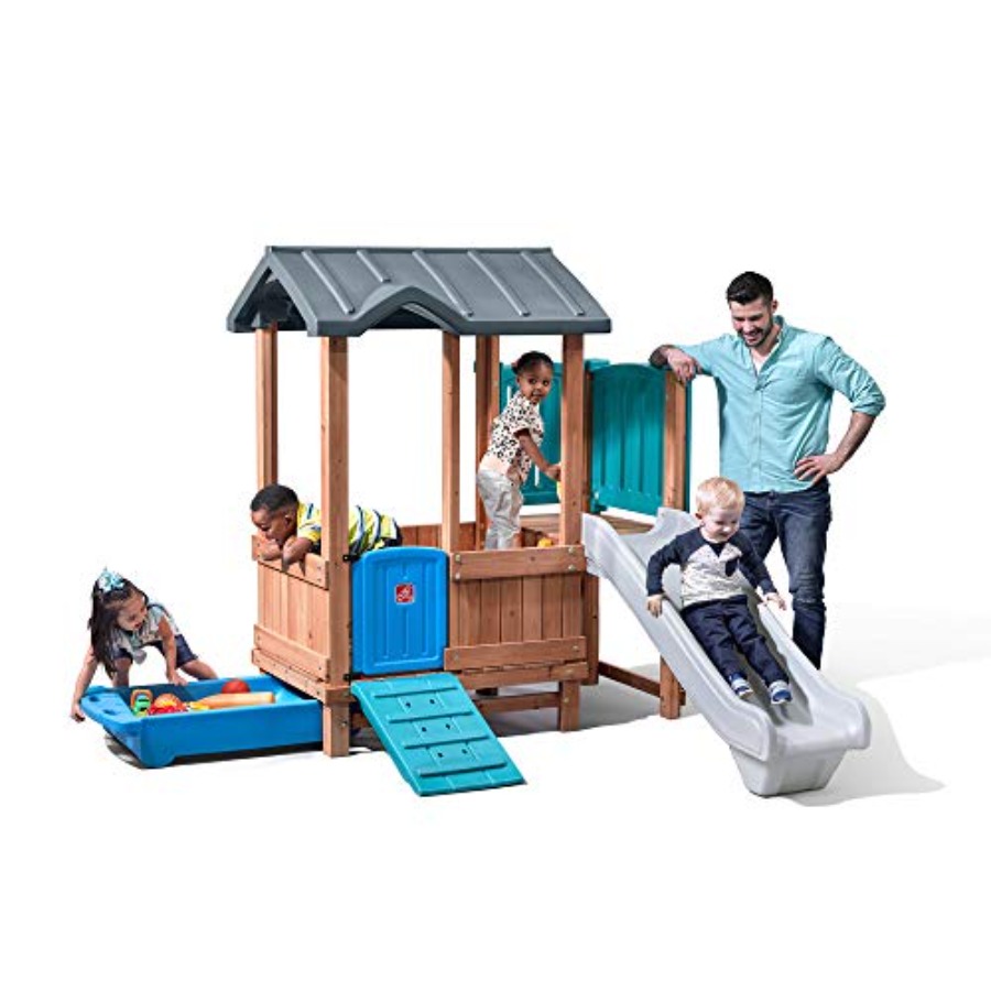 Kids Outdoor Adventure - Woodland Adventure Spielhaus & Rutsche, Kinder-Spielset