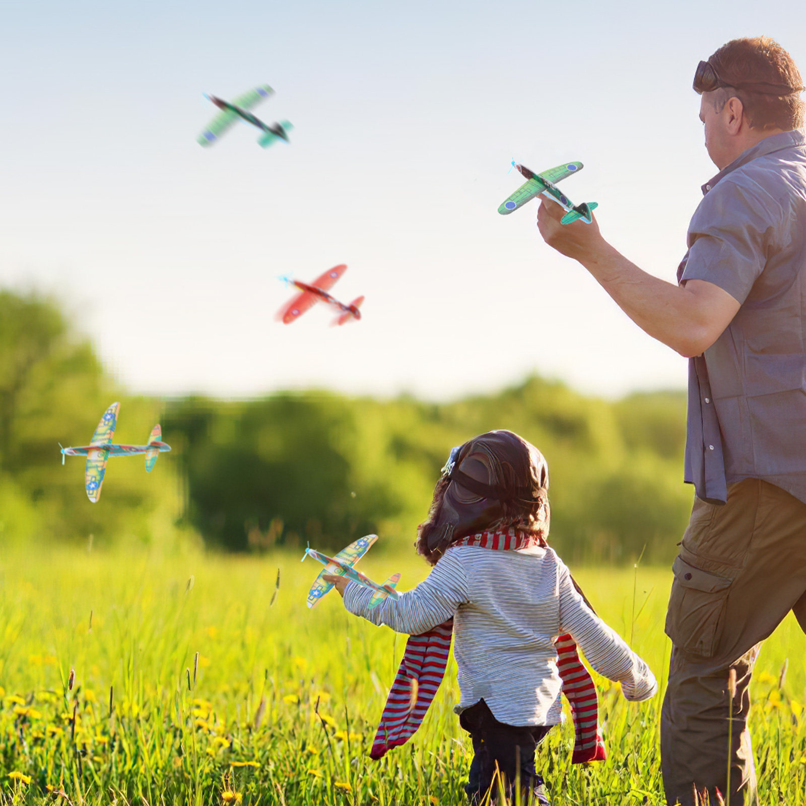 Play Kids Outdoor - 36 Stück Schaumstoff-Flugzeugmodelle, hochwertige, sichere, nicht