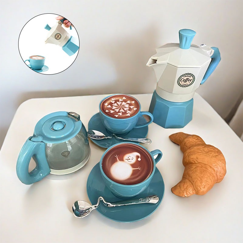 Kids Outdoor House Accessories - 4/11-teiliges Rollenspiel-Simulations-Kaffeeset Geschirr Spielhaus/Outdoor-Küche DIY Nachmittagstee-Spielzeug
