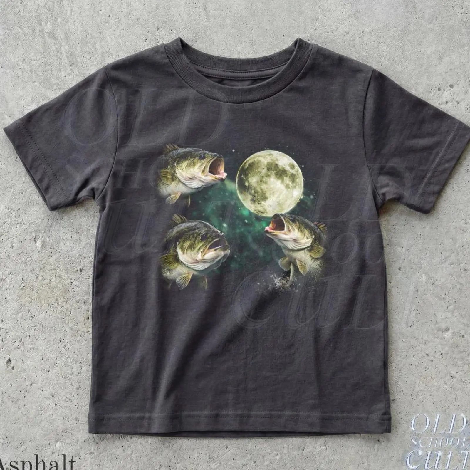 Kids Outdoor Fort Ideas - Bass-Angeln Kinder T-Shirt Fisch Mond Angler