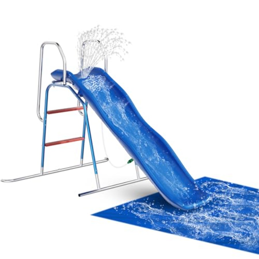 Kids Outdoor Water Sprinkler - Garten-Wasserrutsche für Kinder, PVC-Material, blau und