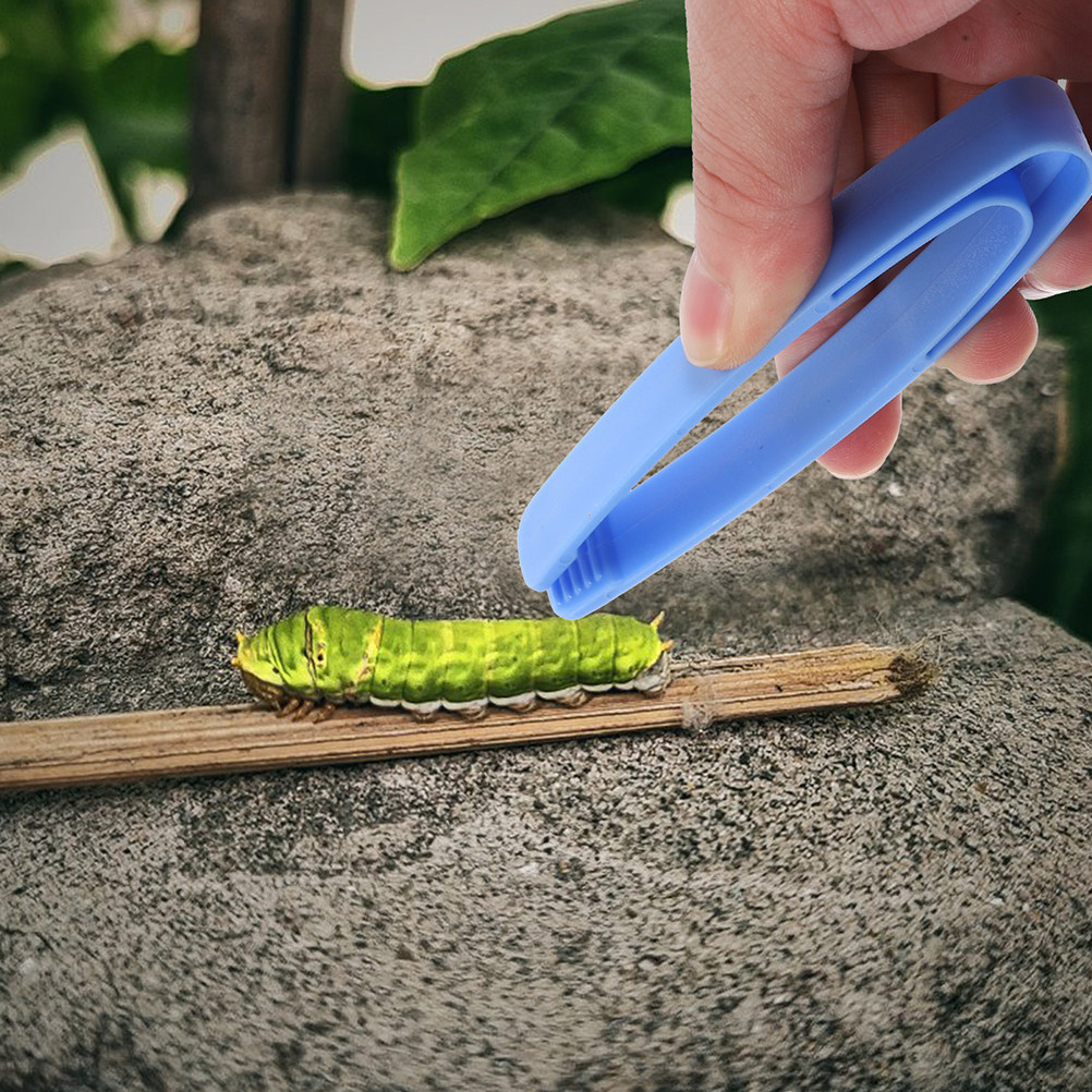 Play Kids Outdoor - 24 Stück Kinder-Plastikpinzetten mit Flachkopf für
