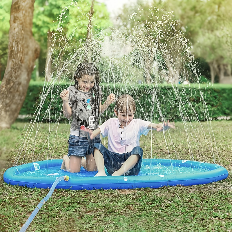 Kids Outdoor Water Sprinkler - Kinder-Spielmatte mit Wassersprühfunktion 100cm Aufblasbare Strandmatte