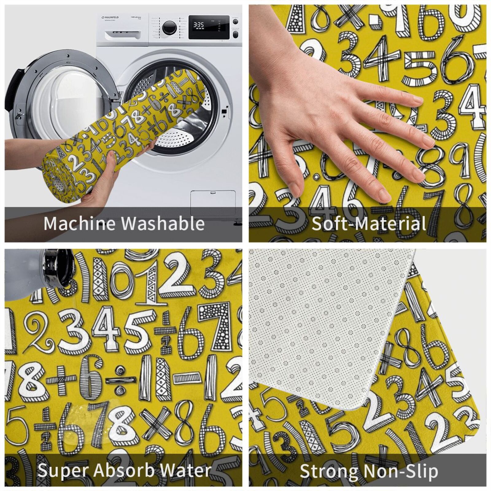 Mathe-Doodle, gelber Teppich,  – Kids Outdoor Floor Cushions Bewertung und Preis
