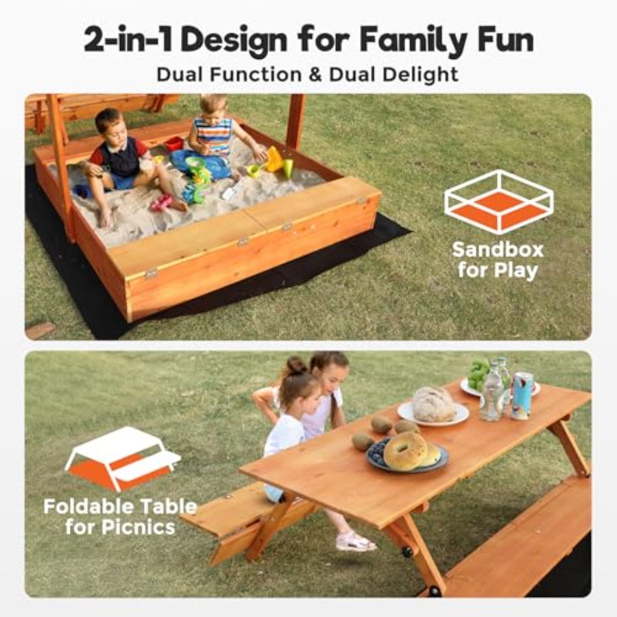 Garten-Sandkasten aus Holz für – Kids Outdoor Sandbox Bewertung und Preis