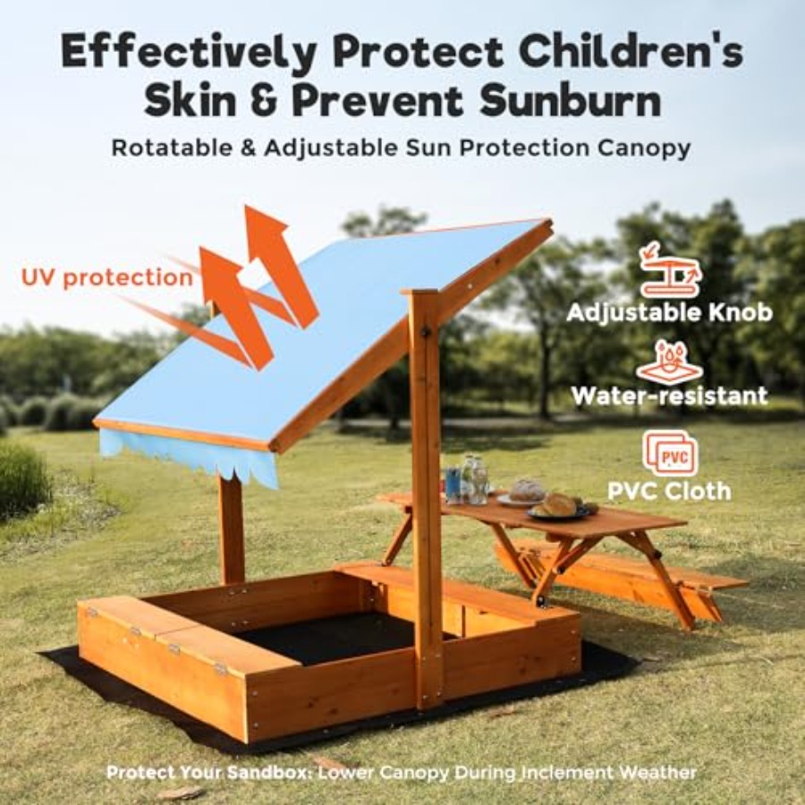 Garten-Sandkasten aus Holz für – Kids Outdoor Sandbox Bewertung und Preis