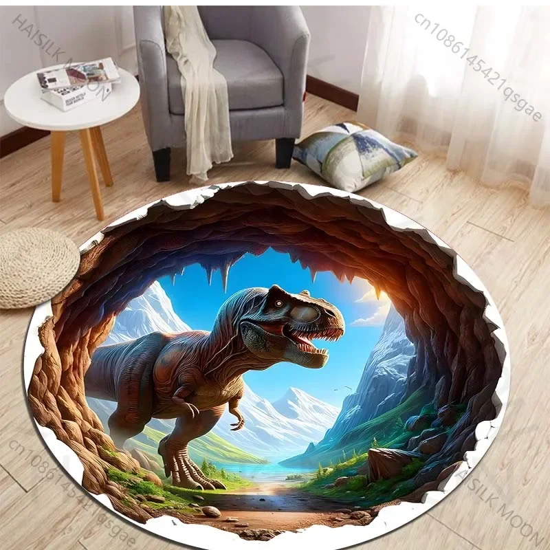 HD 3D-Dinosaurier-Druck, runde – Kids Outdoor Flooring Bewertung und Preis