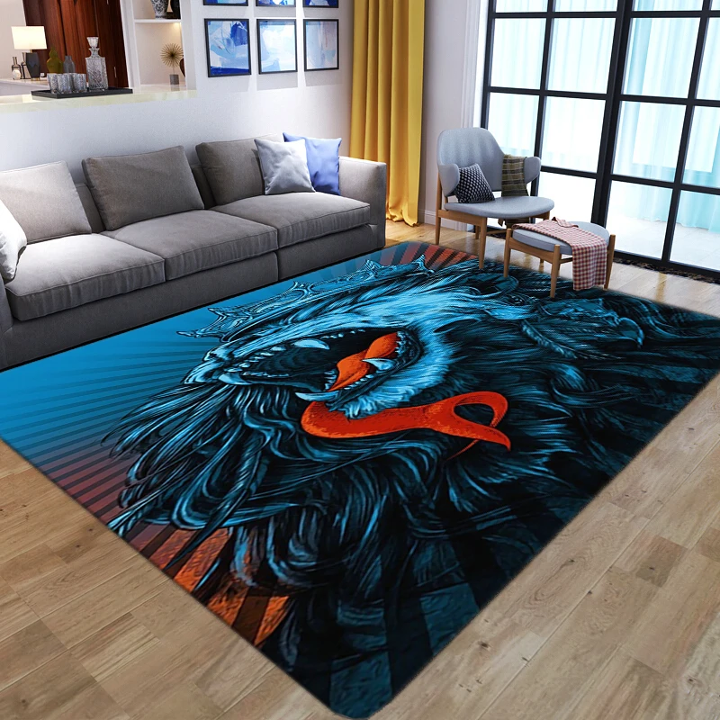 Cartoon Tier Löwe 3D Teppiche  – Kids Outdoor Floor Cushions Bewertung und Preis